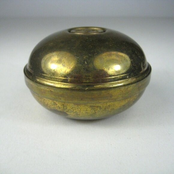 Brass Travel Jewish Candle Holder Star Of David Compact Round Lid Israel - Picture 1 of 13